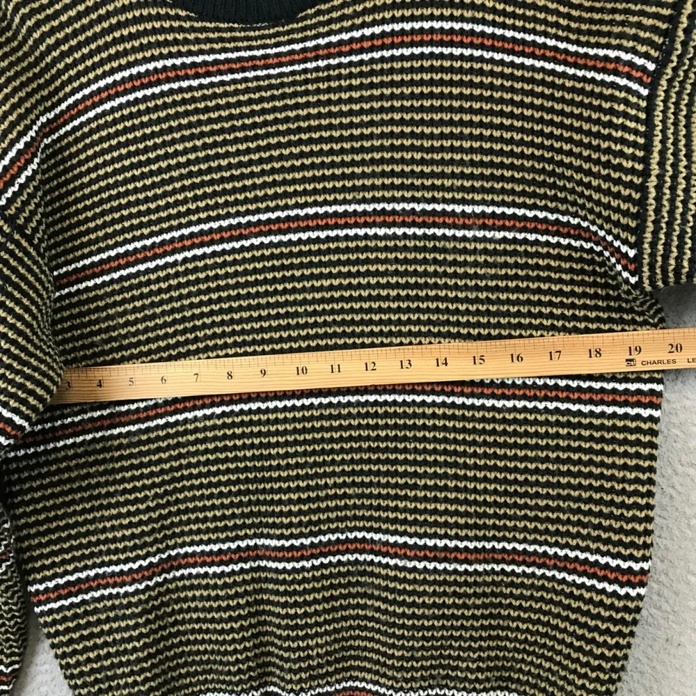 Vintage St Johns Bay Men's Striped‎ Sweater L Acrylic Green